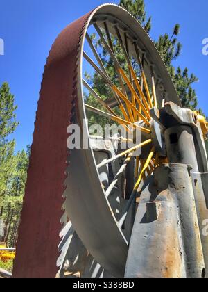 Sega a nastro per segheria attrezzatura per sega al Collier state Park in Oregon Foto Stock