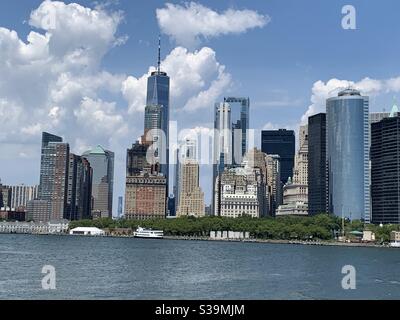 Vista dal traghetto per Staten Island Foto Stock