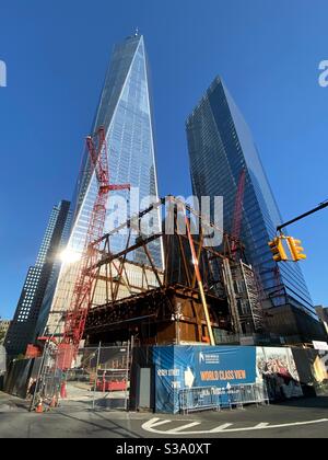 Costruzione del Centro delle Arti Perelman di Ronald O., World Trade Center, New York City. Foto Stock
