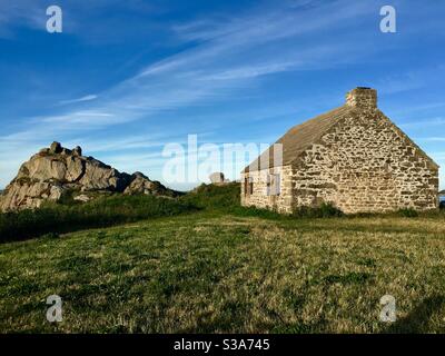 Korejou Guardhouse, payd des Abers, costa di Legends, Finistere, Bretagna. Francia. Foto Stock