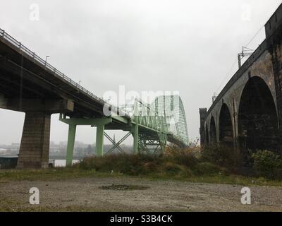 Ponti Runcorn Widnes Foto Stock