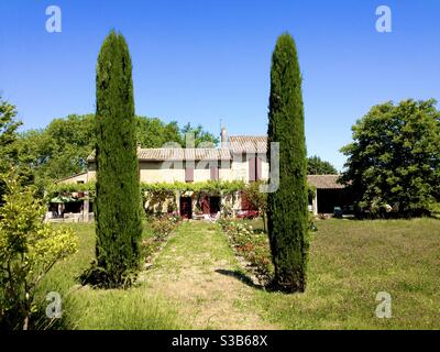 Casa di campagna a Saint Remy de Provence con 2 alberi. Foto Stock