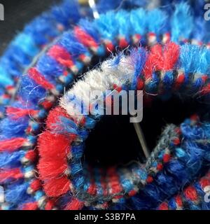 Primo piano di fibre tessili di Moquette arrotolate Foto Stock