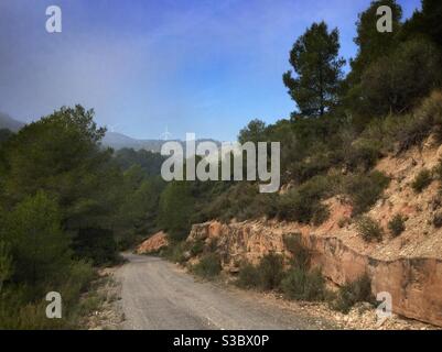 Vista panoramica fuori dai sentieri battuti, Catalogna, Spagna. Foto Stock