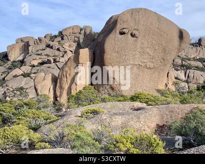 Rocce sulla cima del Monte Parsons in the Hazards, Parco Nazionale di Freycinet Foto Stock