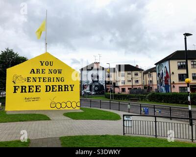 Zona di Bogside, Derry-Londonderry, Irlanda del Nord Foto Stock