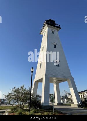 Replica del faro di Ship Island a Jones Park Gulfport Mississippi Foto Stock