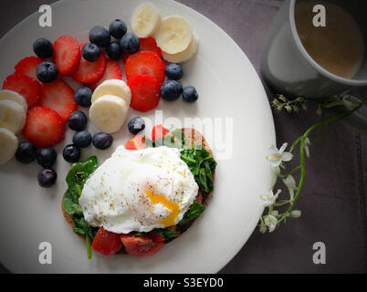 Preparazione per frullati di frutta e verdura Foto Stock