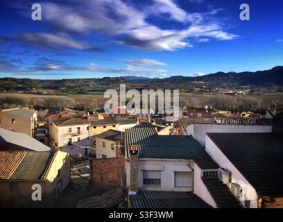Villaggio tradizionale di Ascó, Catalogna, Spagna. Foto Stock