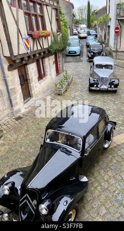 Citroen Classic car club Parthenay Francia Foto Stock