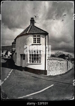 Una foto in tinta della Round House a Worle, Weston-super-Mare, Regno Unito Foto Stock