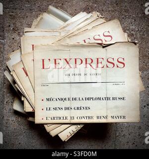 Rara prima edizione della rivista settimanale francese « l’Express » pubblicata il 16 maggio 1953. Foto Stock