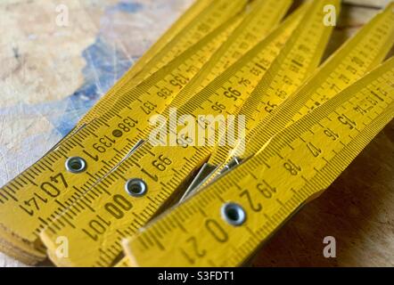 Strumento di misura per legno per falegname Foto Stock