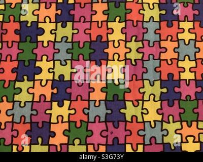 Vista rialzata sul puzzle completato Foto Stock
