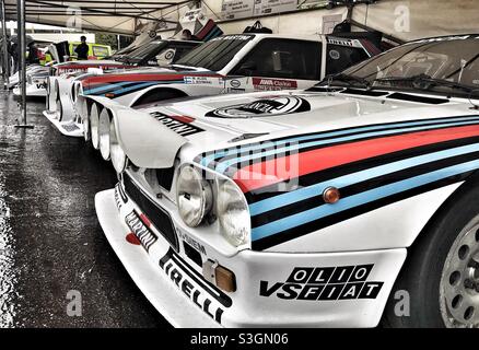 Lancia Cars con Martini Livery al Goodwood Festival of Speed 2021 Foto Stock