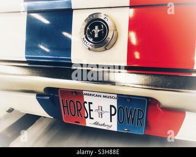 Parte posteriore di auto Ford Mustang Classic - American Muscle Car Foto Stock