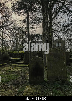 Bronte parsonage da cimitero, Howarth Foto Stock