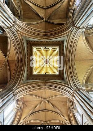 Particolare del soffitto della Cattedrale di Truro, Cornovaglia. Foto Stock
