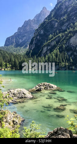 lago di Anterselva Foto Stock