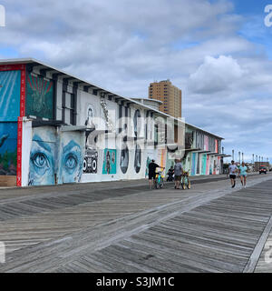 Agosto, 2021, Asbury Park Boardwalk, Asbury Park, Contea di Monmouth, New Jersey, Stati Uniti Foto Stock