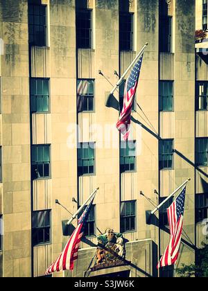 L'edificio British Empire si trova nel Rockefeller Center al 620 5th Ave., NYC, USA Foto Stock