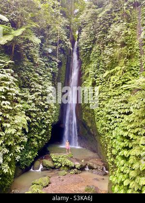 A caccia di cascate Foto Stock