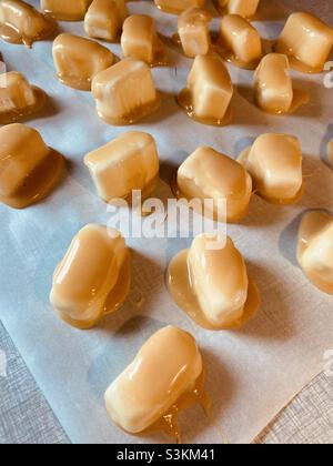 Modjeskas fatto in casa che è una marshmallow coperto in caramello fatto in casa Foto Stock