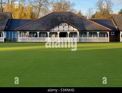 Royal Leamington Spa Bowls Club. Luogo di ritrovo per le partite del Commonwealth di Birmingham del 2022 Foto Stock