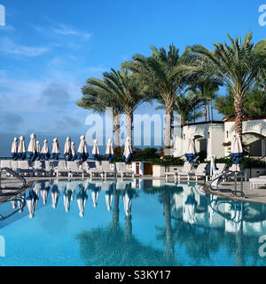 Piscina, Park Hyatt Aviara, Carlsbad, San Diego County, California, Stati Uniti, Nord America Foto Stock