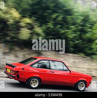 1970s Ford Escort - Matlock Bath Derbyshire Regno Unito Foto Stock