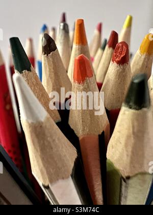 Primo piano dei pennini a matita Foto Stock