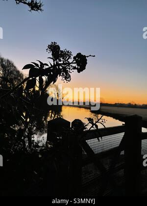 Majestic Sunrise Houghton Mill Cambridgeshire Regno Unito Foto Stock