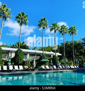 Dicembre, 2021, piscina, Kimpton Surfcomber Hotel, South Beach, Miami Beach, Florida, Stati Uniti Foto Stock