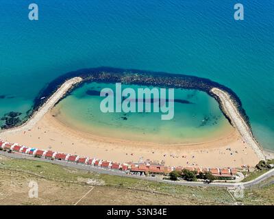 Vista aerea di Sandy Bay Gibilterra Foto Stock