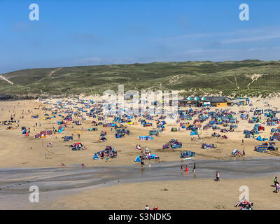 Spiaggia di Perranporth in Cornovaglia Foto Stock