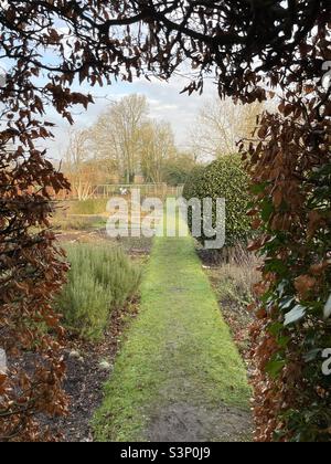 Una panoramica del giardino della cucina di Robert Carrier presso la Hintlesham Hall di Suffolk UK Foto Stock