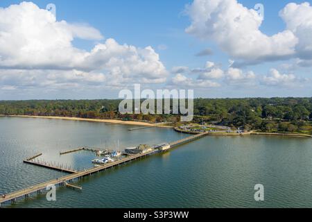 Molo Fairhope sulla baia di Mobile Foto Stock