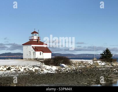 Faro a Gilberts Cove, Nuova Scozia Foto Stock