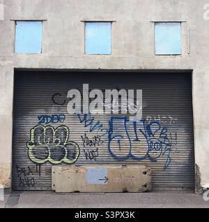 Un vecchio magazzino disutilizzato a Bristol Foto Stock
