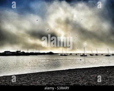 Fiume Deben Felixstowe Ferry Suffolk Inghilterra Foto Stock