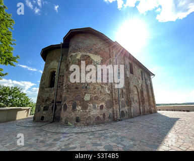 La Chiesa di Borisoglebskaya (Chiesa di Kolozhskaya, Kolozha) è una delle chiese conservate più antiche dell'antica Russia, un monumento unico dell'architettura russa nera, Grodno, Bielorussia Foto Stock