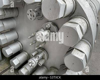 Una grande componente industriale, una mostra al Kelham Island Museum, a Sheffield Regno Unito Foto Stock