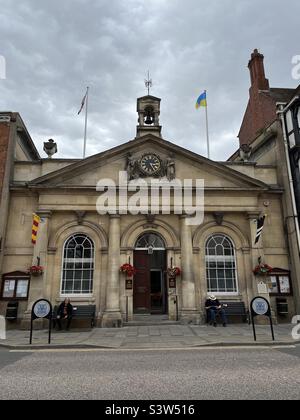 Municipio nella città medievale mercato di Tewkesbury in Gloucestershire Foto Stock