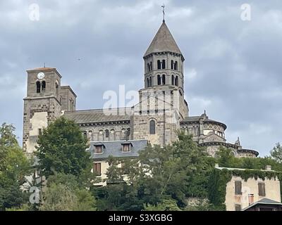 Chiesa Saint Nectaire, Saint Nectaire, Auvergne, Francia Foto Stock