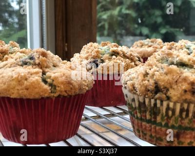 Muffin al mirtillo sbriciolati Foto Stock