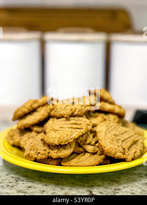 In casa burro di arachidi cookie. Foto Stock
