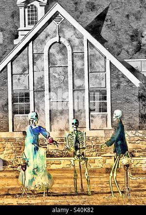 Superato da questa cerimonia di nozze scheletrica che si svolge in Utah, USA nel mese di ottobre. Foto Stock