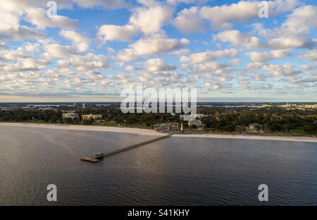 Veduta aerea della spiaggia di Biloxi, Mississippi Foto Stock