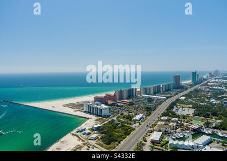 Vista aerea di Orange Beach, Alabama Foto Stock