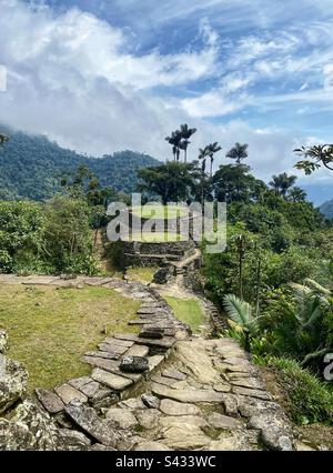 Città perduta in Colombia una meravigliosa escursione di 5 giorni attraverso le montagne della Sierra Nevada fino a questo sito archeologico speciale Foto Stock